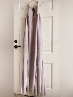 Nightway Mauve/Pink Glitter Halter Mermaid Formal Gown Dress Size 10 Macy’s